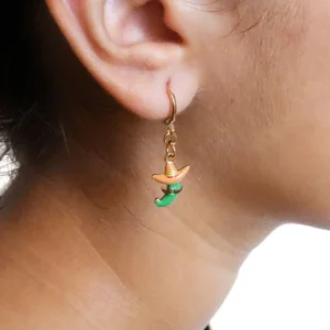 Aretes con dije de chile jalapeño charro