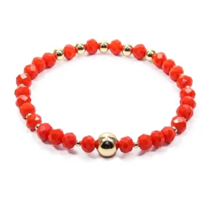 Pulsera con cristales color naranja