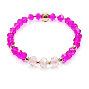 Pulsera con cristales rosados