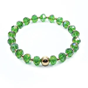 Pulsera con cristales verdes