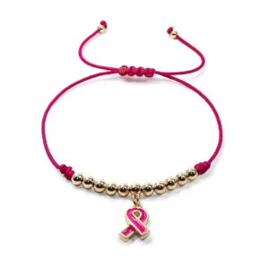 Pulsera conmemorativa de hilo rosado