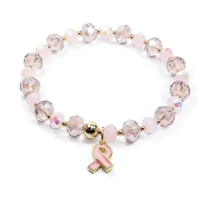 Pulsera conmemorativa con cristales rosados