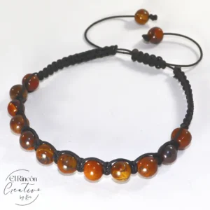 Pulsera tejida de piedras naturales ojo de tigre