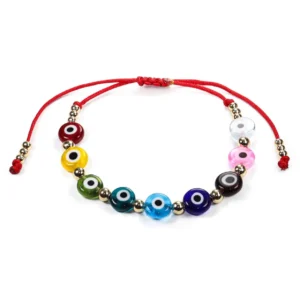 Pulsera de hilo con ojitos turcos